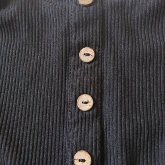 Full Circle Trends Plus Size Solid Black Ribbed Ruffle Strap Bodysuit Women's 2X - Picture 6 of 12